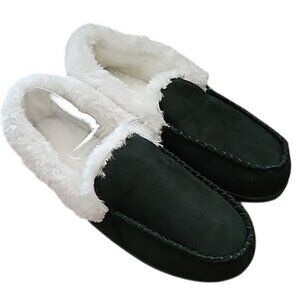 Sonoma Fuzzy Moccasin Slippers Size XXL 10-11 Women's Green House Shoes New